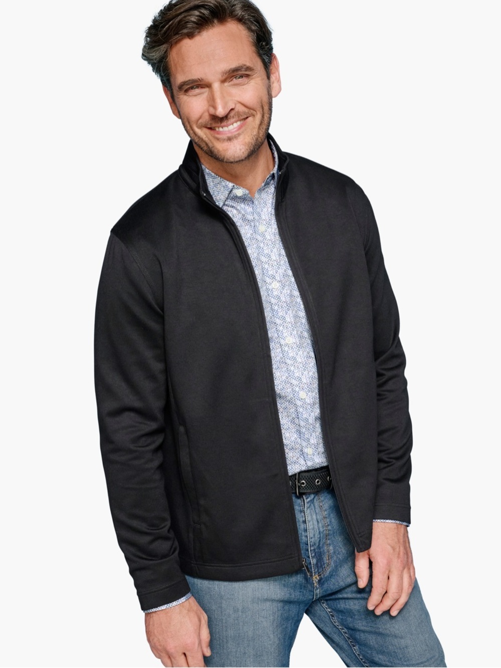 Johnston & Murphy Black Full Zip Knit Jacket NWT Size XL